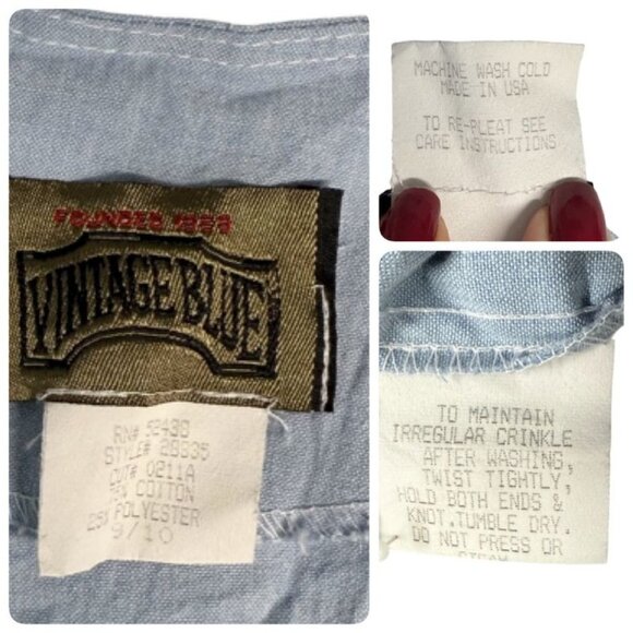 Vintage Blue Womens Peasant Dress 9/10 Denim Tiered Boho Cap Sleeve Maxi As Is - Picture 5 of 10